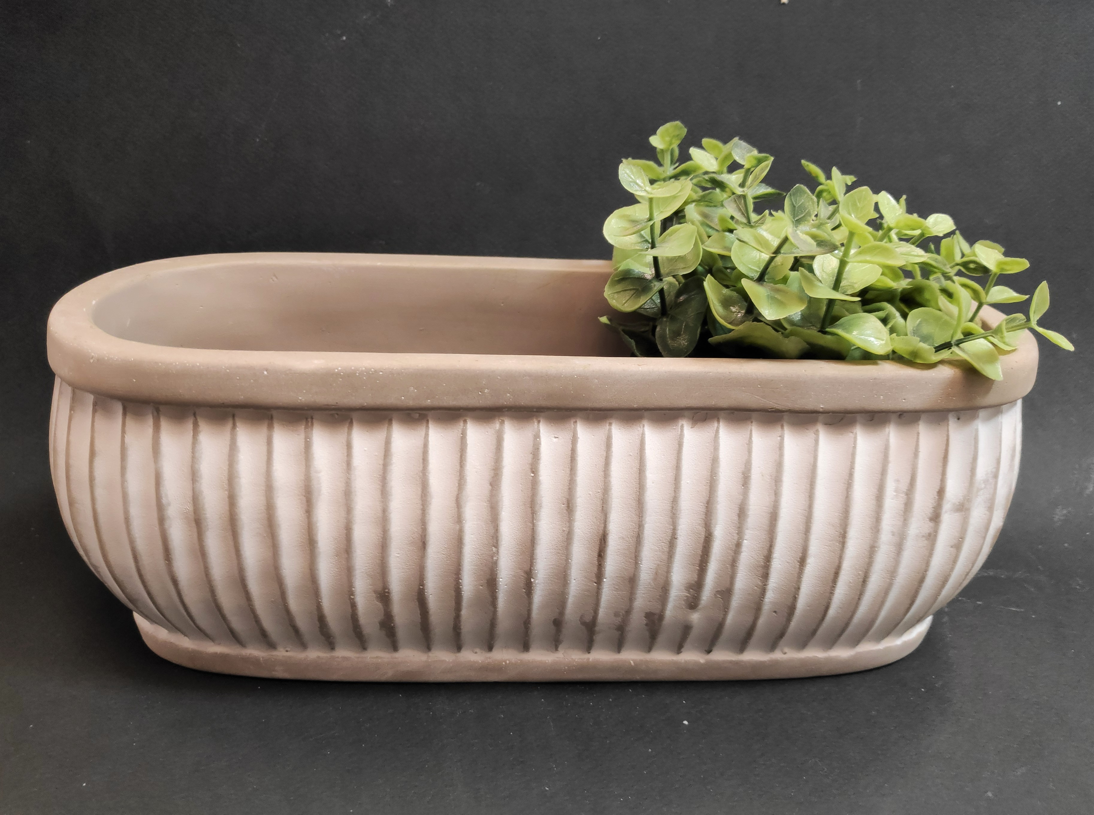 Ceramic  Pot  in Oval Shape 28X10.5X10cm