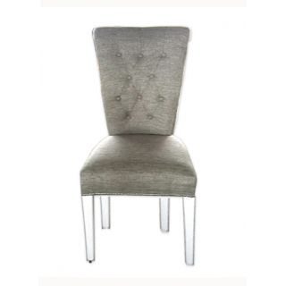Chair White Gloss & linen Fabric 