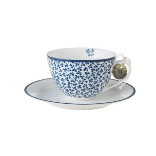 Laura Ashley-Blueprint Cappuccino cup with saucer floris