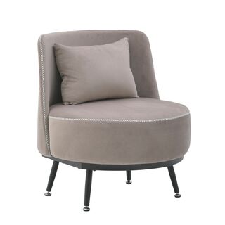 VELVET ARMCHAIR GREY 68X63X75/45 INART 3-50-064-0026