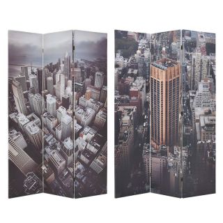 2 SIDED PRINTED CANVAS SCREEN SKYSCRAPERS 120Χ3Χ180 INART 3-50-610-0218