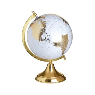 METAL GLOBE GOLD/WHITE 20X23X32 INART 3-70-803-0037