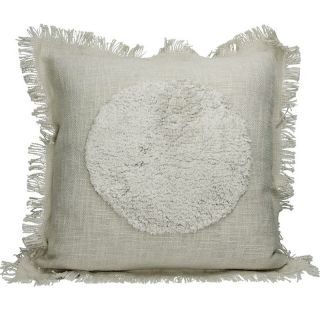 Cushion Circle Cotton Ivory 45x45cm