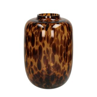 Vase Leopard Glass Brown 28x28x42cm