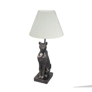 Leopard poly table lamp 54cm