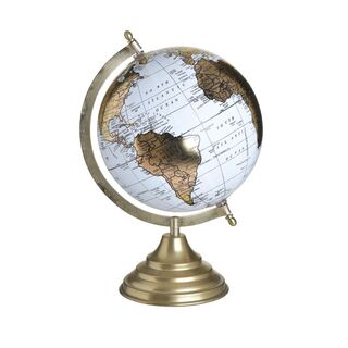 METAL GLOBE GOLDEN/WHITE 24Χ24Χ33 INART 3-70-803-0069