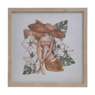 PL/MDF PRINTED WALL ART WITH FRAME FEMALE FIGURE 30Χ3X30 INART 3-90-763-0097