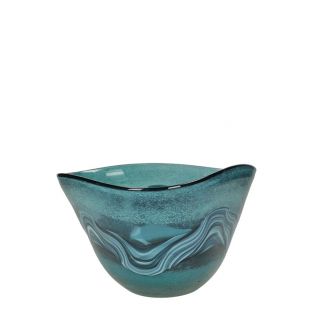 Bowl Glass Blue 20x18x13.5cm