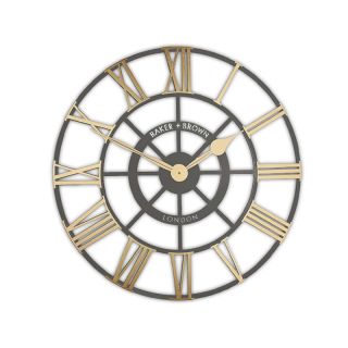 Evening Star Black wall clock, grey/gold 60cm