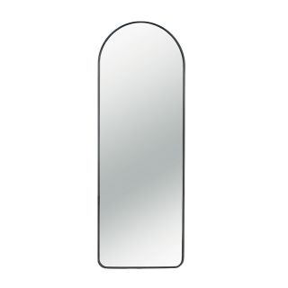 Aluminium frame mirror round  top,black 51x152cm