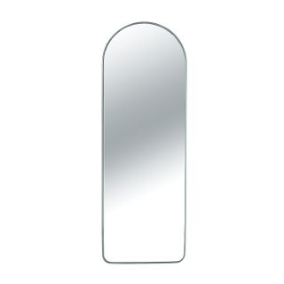 Aluminium frame mirror round top,silver 51x152cm
