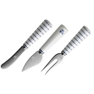 Laura Ashley BLUEPRINT Set of Stainless Steel Cheese Knives white-blue 15.5cm. 3pcs