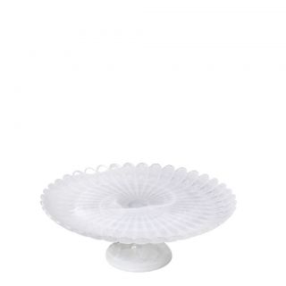 ATLAS GLASS FOOTED PLATE 27CM