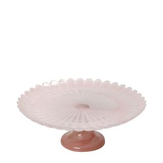 ATLAS GLASS FOOTED PLATE 33CM