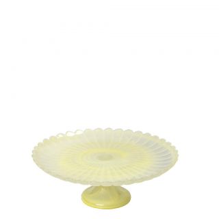 ATLAS GLASS FOOTED PLATE 27CM
