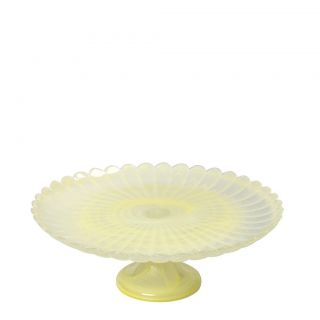 ATLAS GLASS FOOTED PLATE 33CM