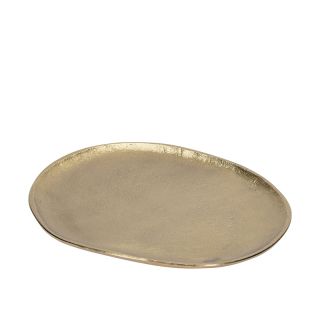 Aluminium oval plate 18x22cm, gold