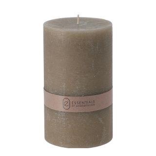 Pillar candle rustic 9x15cm, mid taupe