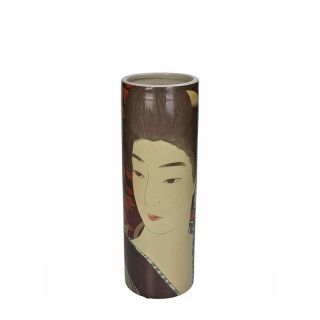 Vase Geisha Fine Earthenware Burgundy 10x10x29.7