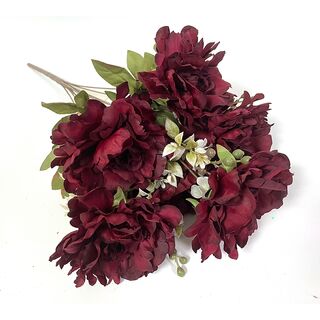 Μπουκέτο με παιώνιες, μπορντώ χρ.,52cm