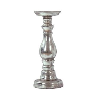 Candle Stand Ant.Silver37.5cm