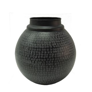 Artistic Aluminium ball shape Vase black/white 36x38cm