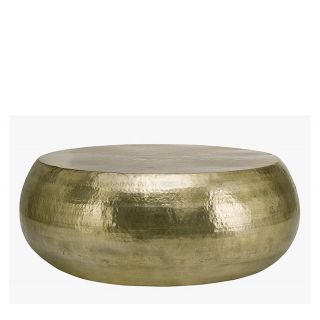 Aluminium Table  Hammered round edge, gold,80x30cm
