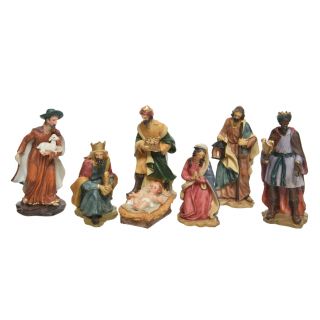 Nativity set 7 Polyresin 15cm