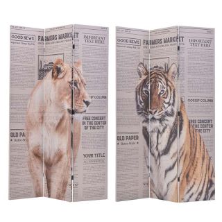 2 SIDED PRINTED CANVAS SCREEN TIGER 120Χ3Χ180 INART 3-50-610-0260