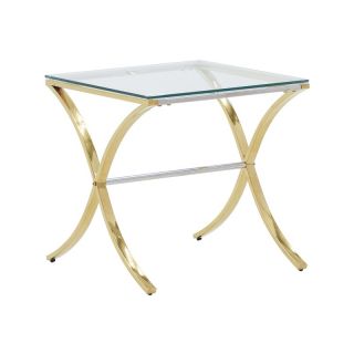 METAL/GLASS SIDE TABLE GOLDEN/SILVER 55Χ55Χ55 INART 3-50-529-0036