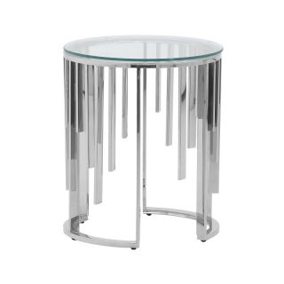 METAL/GLASS SIDE TABLE SILVER Φ46Χ55 INART 3-50-529-0039