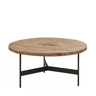 Coffee table recycled pine + iron 70x34cm