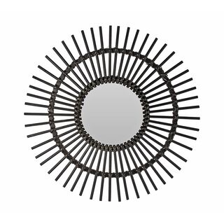 Mirror bamboo black, d.78cm 