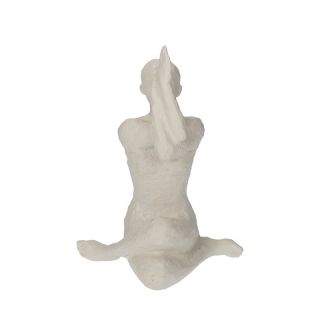 Woman Yoga Polyresin Ivory 18.4x15x24cm