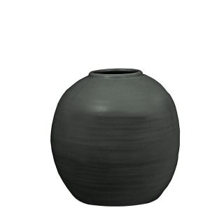 Στρογγυλό κεραμικό βάζο μαύρο,28cm