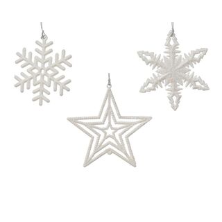 σετ 6 Κρεμαστά Στολίδια με Glitter
