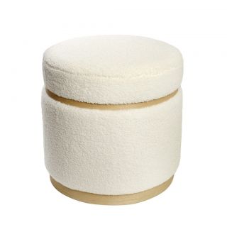 UPHOLSTERED WOODEN POUF 41X41X40ΕΚ