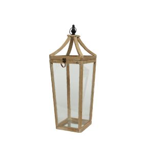 S/2 Lantern Wooden/Metallic 28x22x74cm