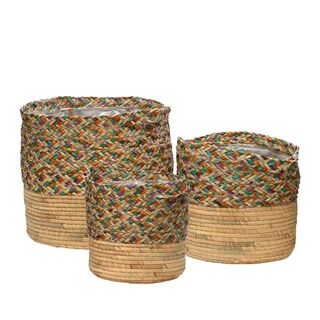 Σετ 3 Ψάθινα Καλάθια sea grass