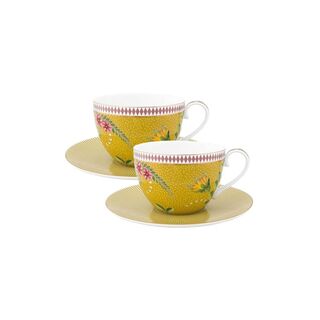 PiP Studio La Majorelle Σετ Φλιτζάνια Cappuccino Πορσελάνης Κίτρινα 280ml 2τμχ