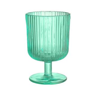 Γυάλινο ποτήρι νερού/κρασιού με πόδι γαλαζοπράσινο 6τμχ 280ml.