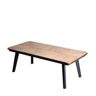 WOODEN TABLE WITH METAL LEGS RECT. 120X60X43CM