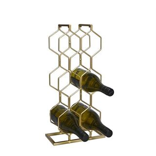 Wine rack 8 θέσεων χρυσό χρ.23x11x48cm | ZAROS