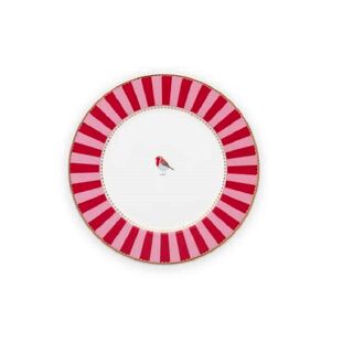 Πιάτο Γλυκού Πορσελάνης Pip Studio Love Birds Stripes Red-Pink 17cm