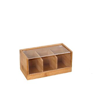 BAMBOO BOX 3-COMPARTMENTS 22CM