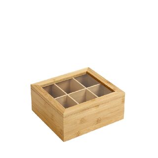 BAMBOO TEA-BOX 6-COMPARTMENTS 22CM