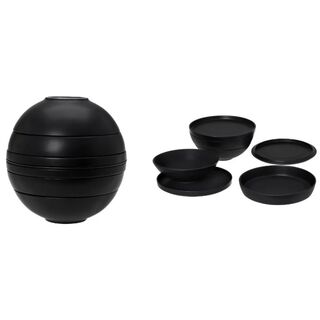 Σετ πιάτα 7 τμχ πορσελάνη Cryspo Trio Sphere Black