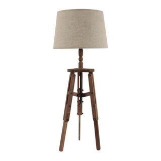 WOODEN TABLE LAMP BROWN/BEIGE D30X76 INART 3-15-716-0114