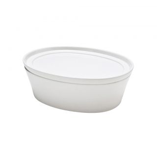 OVAL DEEP BAKER WITH LID WHITE 27 CM