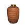 Vase glass shiny w sprayed color gold rim  30cm
